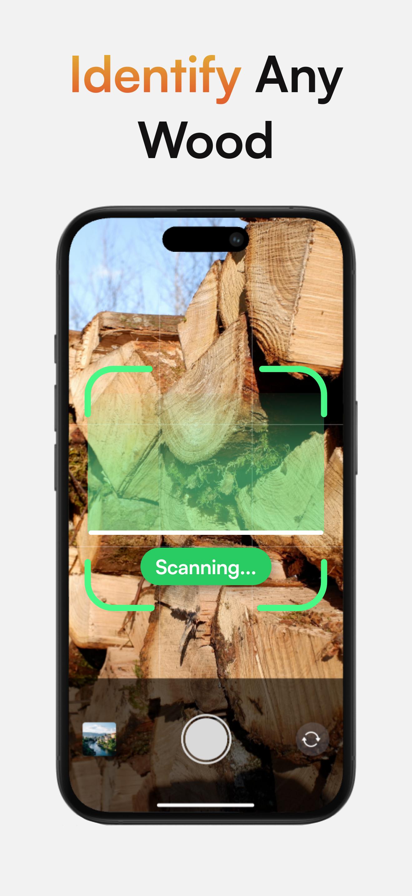 WoodMate identifying a piece of wood with the camera
